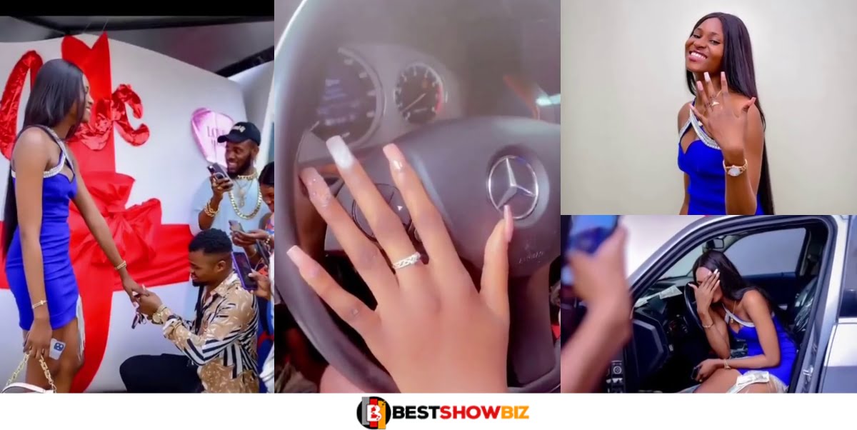 Money Makes Love Beautiful: Man Proposes To His Girlfriend With A Benz (VIDEO)