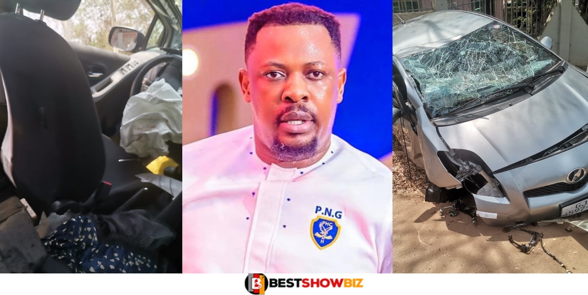 Photos: Prophet Nigel Gaisie stops his Land Cruiser to rescue and send accident victims to the hospital