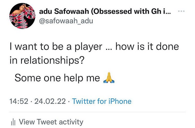 "I want to be a player in relationships now"- Adu Safowah