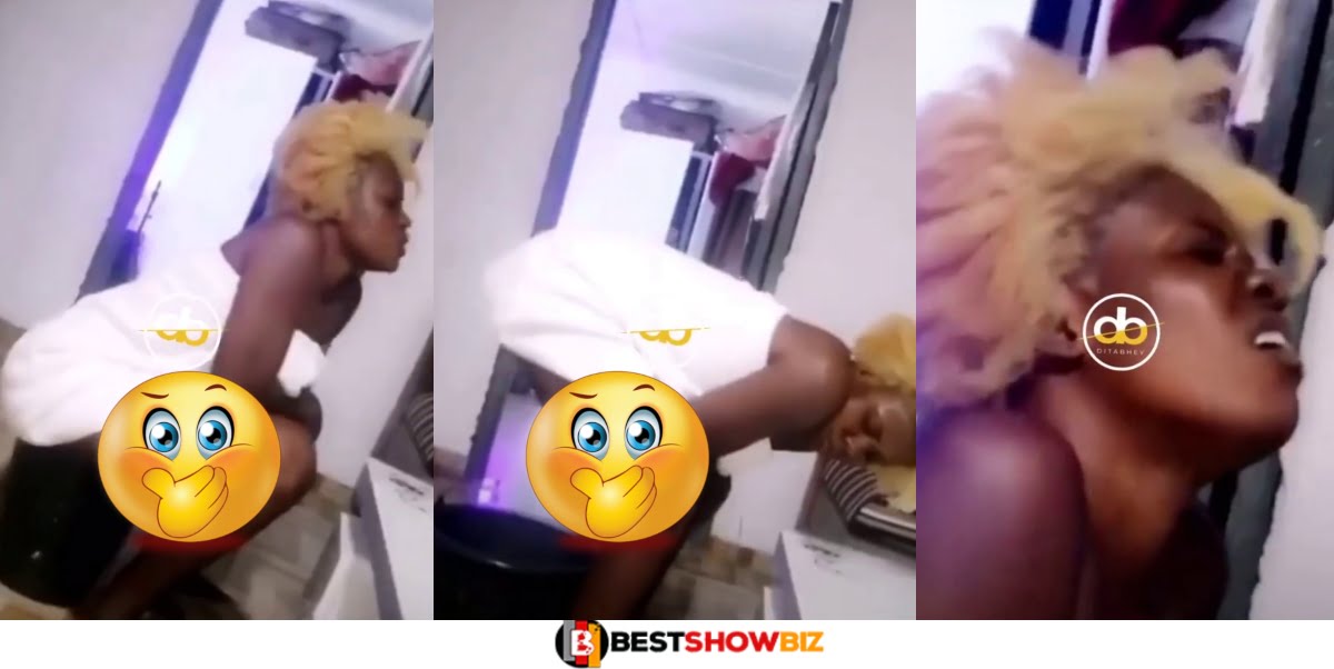 Val's Day: Lady spotted heating her 'Duna' as she sits on a bucket of hot water after Hard Chop (Video)