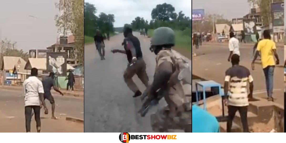 (Video) Angry youth clash with police in Tamale, two sh0t dead and others injured