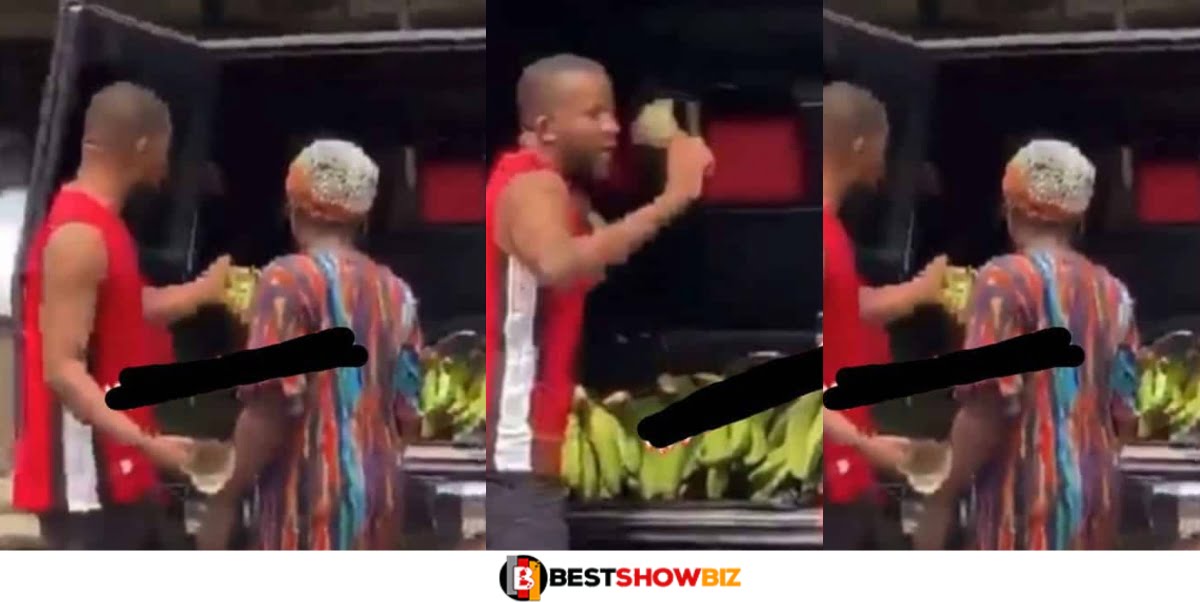 Wahala as Man spotted selling plantain in his brand new G-Wagon - Video