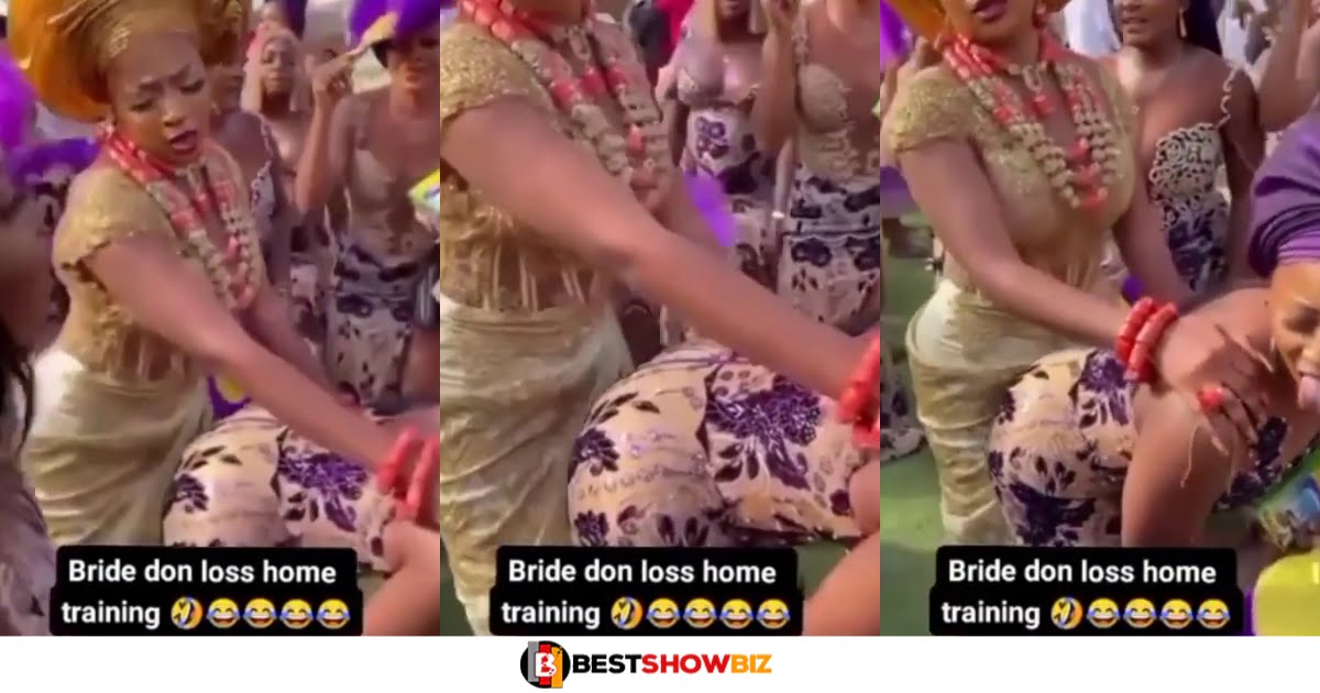 Bride shows she could be a lesba!n during her wedding ceremony in the presence of her husband (video)