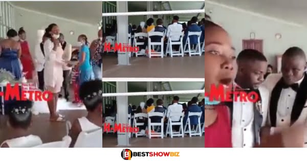 Lady collapses at her wedding after the groom’s wife shows up in church (watch video)