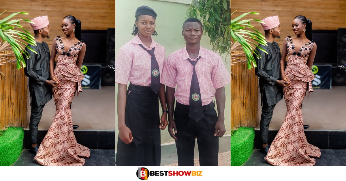 Nigerian Doctor marries his Secondary School Sweetheart shares throwback photos to prove how far they have come.