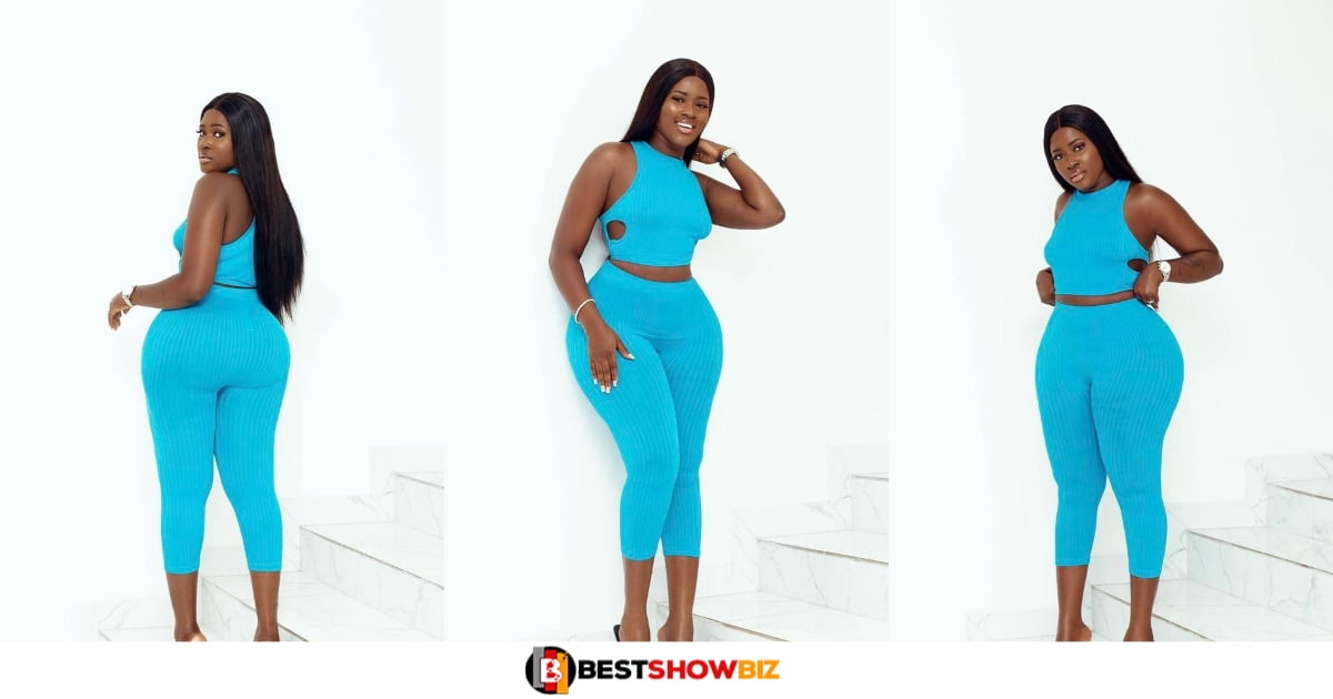 Fella Makafui thrills social media with new photos in which she displayed her curves and backside. (photos)