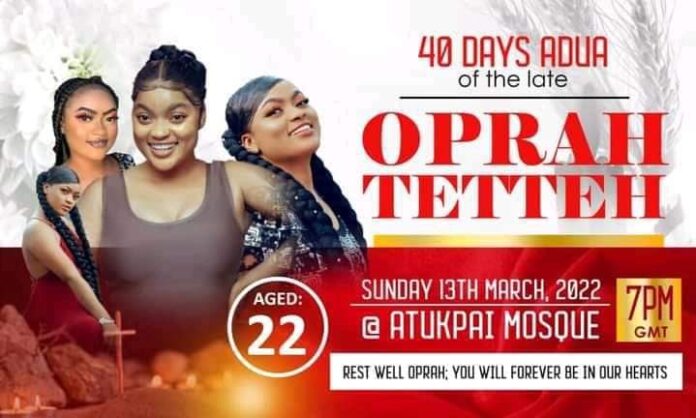 Social media sadly reacts to the obituary poster of a beautiful 22-years old Ghanaian lady