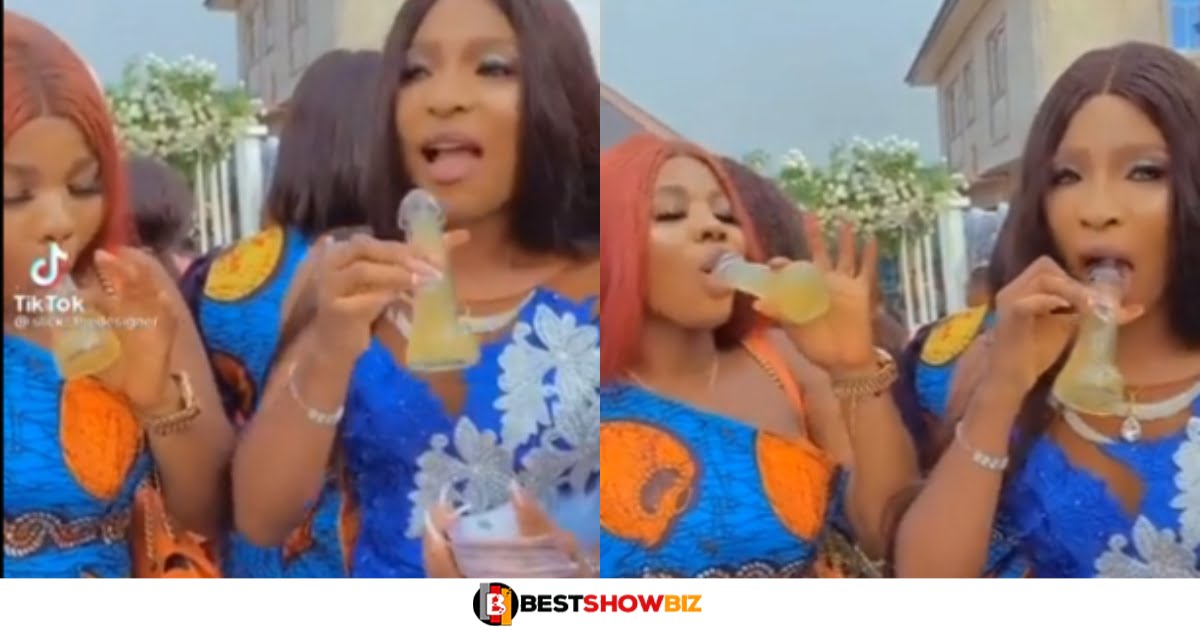 Young ladies show their BJ skills at a party while using glasses shaped like manhood (video)