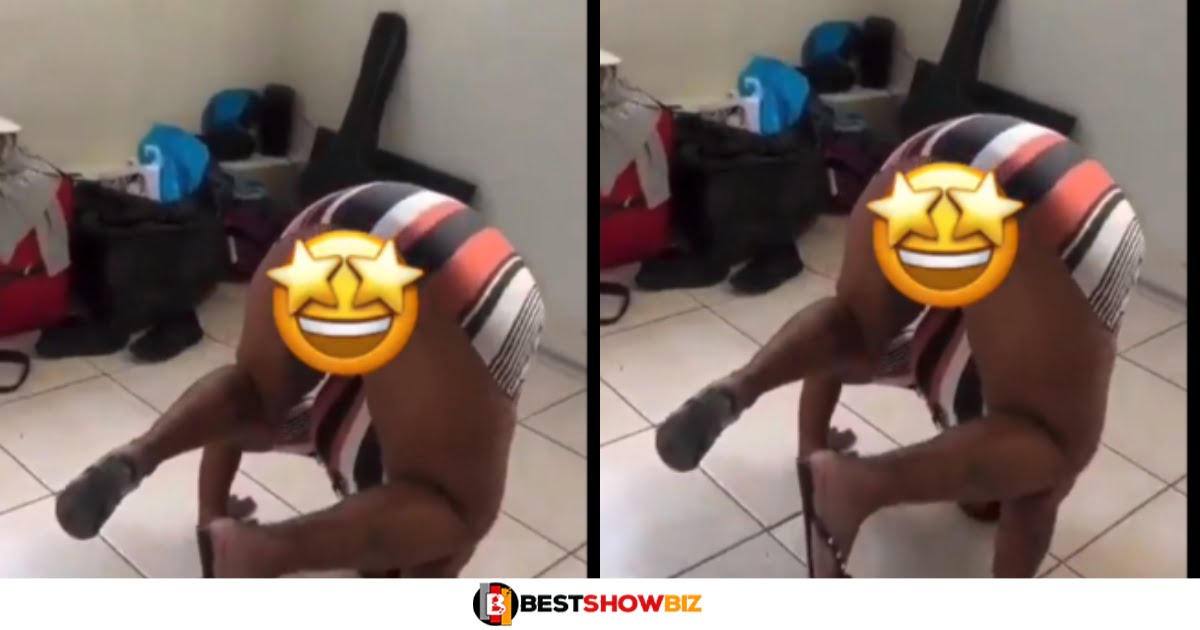 Lady mistakenly shows her vjay whiles trying a backflip at home (video)