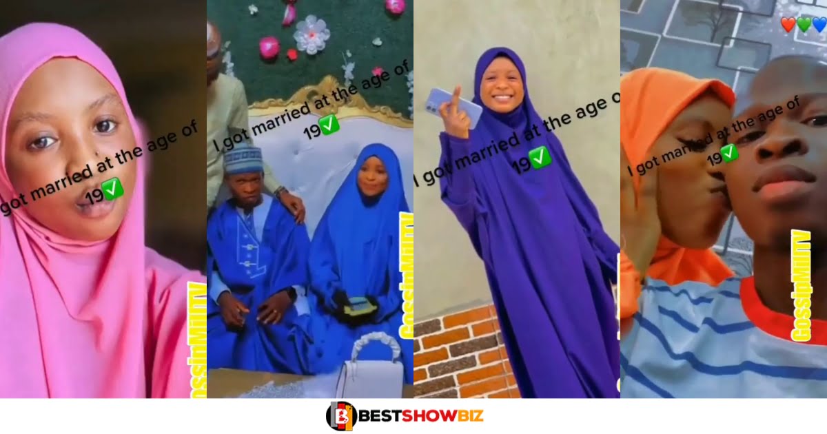 Muslim Lady marries at the age 19; She Happily shares her wedding videos and photos on social media.