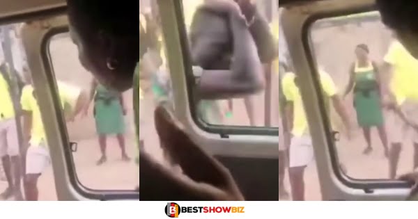 Video of Dansoman Ebenezer SHS boys beating a Trotro Mate goes viral