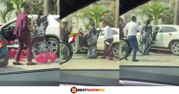Lady receives $36,000 Benz from her boyfriend on Val's Day as a gift (watch video)