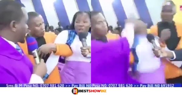 Pastor gives a dirty slap to a lady all in the name of deliverance (video)