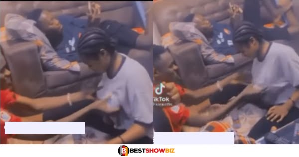 Guy gets to fumble the brẽᾳst of a lady in a game (watch video)