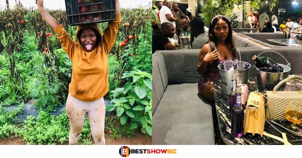 "I work as a farmer on weekdays and slay hard on weekends"- Lady shares photos of how she works and plays.