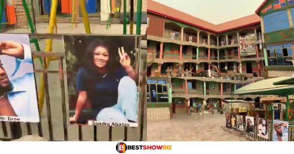 Lilwin decorates school with photos of his ex-girlfriend Sandra Ababio, other celebrities (videos)