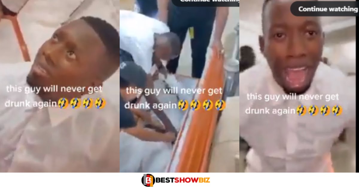 Friends put their drunk friend in a coffin and pretended he was dead just to make him stop drinking (video)