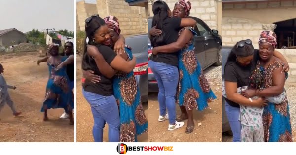 Watch emotional video as mother breaks down in tears after seeing her daughter who traveled to the UK for the first time in years