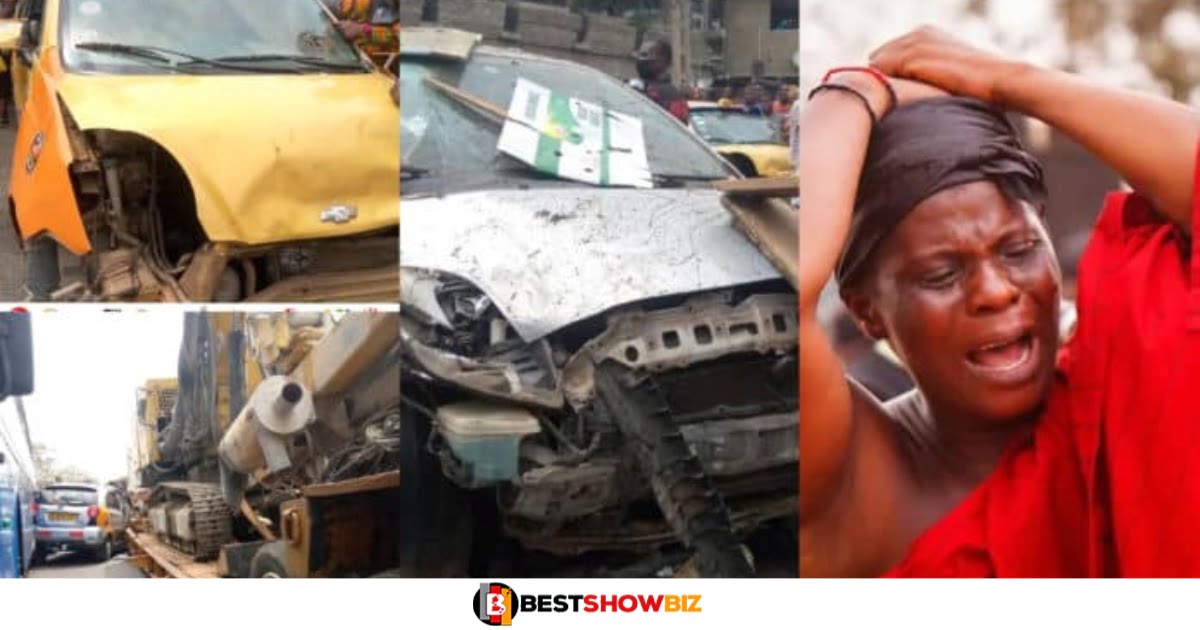 Watch sad videos as Truck run into traders at Nsawam (discretion advised)