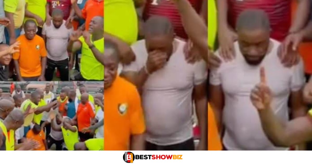 Osei Kwame Despite humbly goes down on his knees to receive prayers (video)