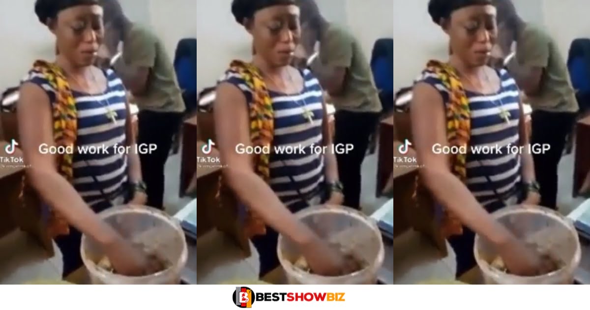 Police arrest lady who hid tramadol in meat to be given to prisoners (video)