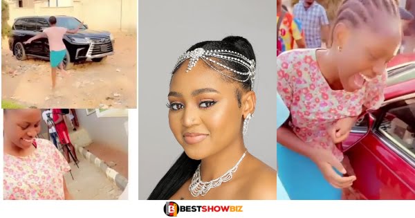 Rich Wife Regina Daniels Gives Her Younger Sister A Brand New Car As A Gift (video)