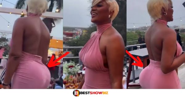 "3to) paa ni"- Actress and Lawyer Sandra Ankobiah shocks Ghanaians as she steps out with her new oversized buttocks (video)