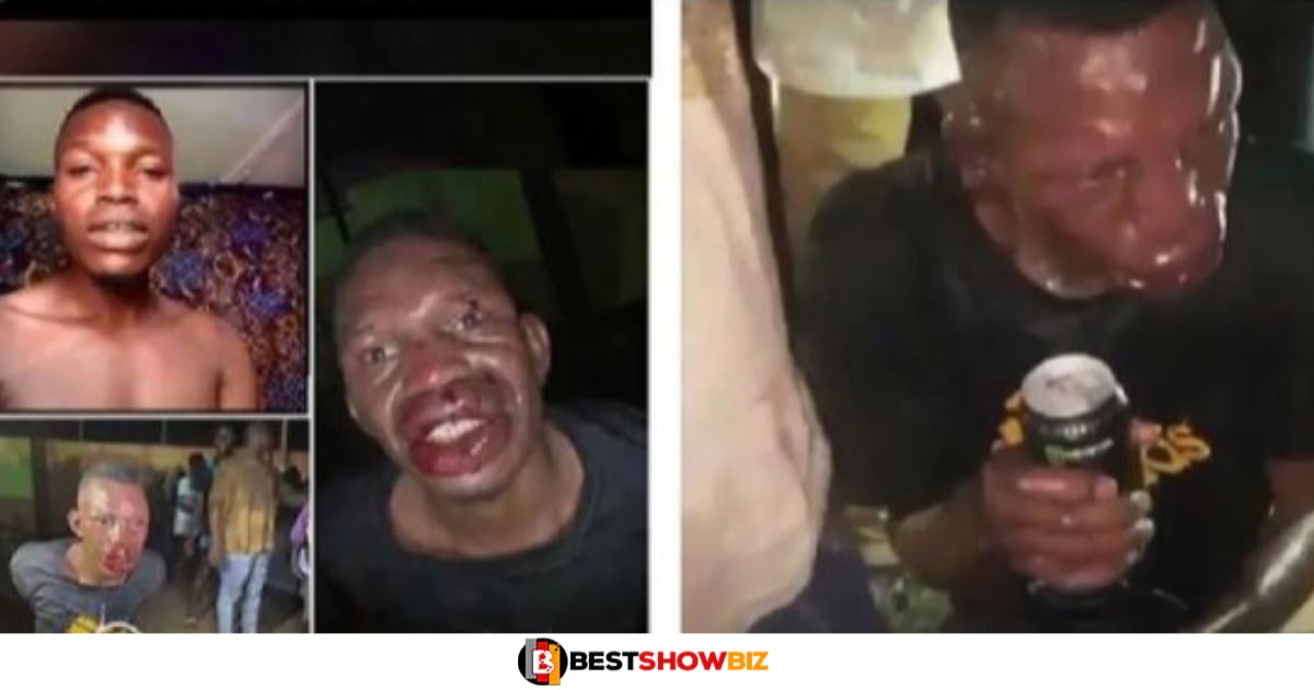 Students transform the face of a thief with beatings after he was caught on campus (video)
