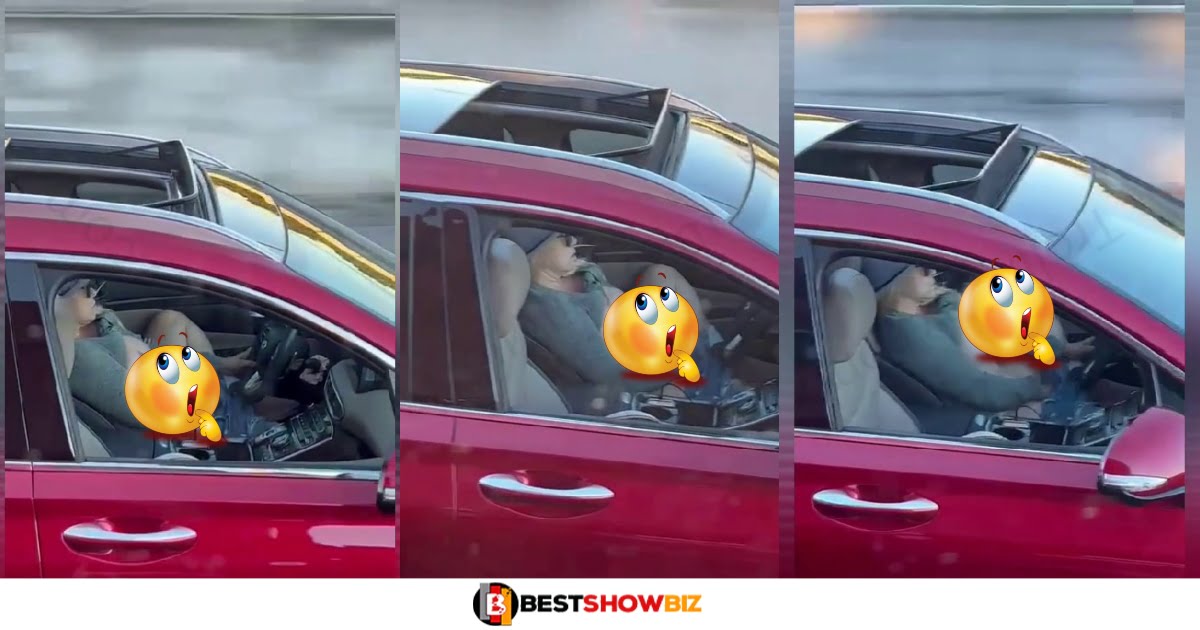 Woman spotted f!ngering herself while driving on a speedy highway [video]