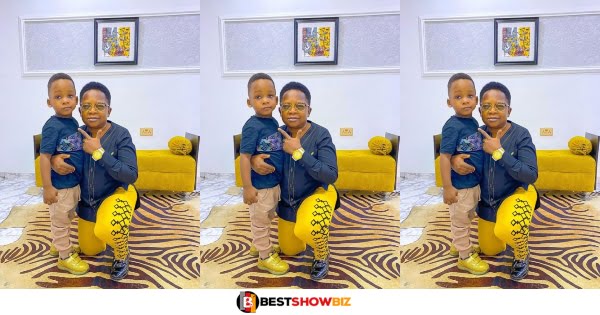 Nigerian veteran actor Chinedu Ikedieze alias ‘Aki' shows off his adorable son in a new photo