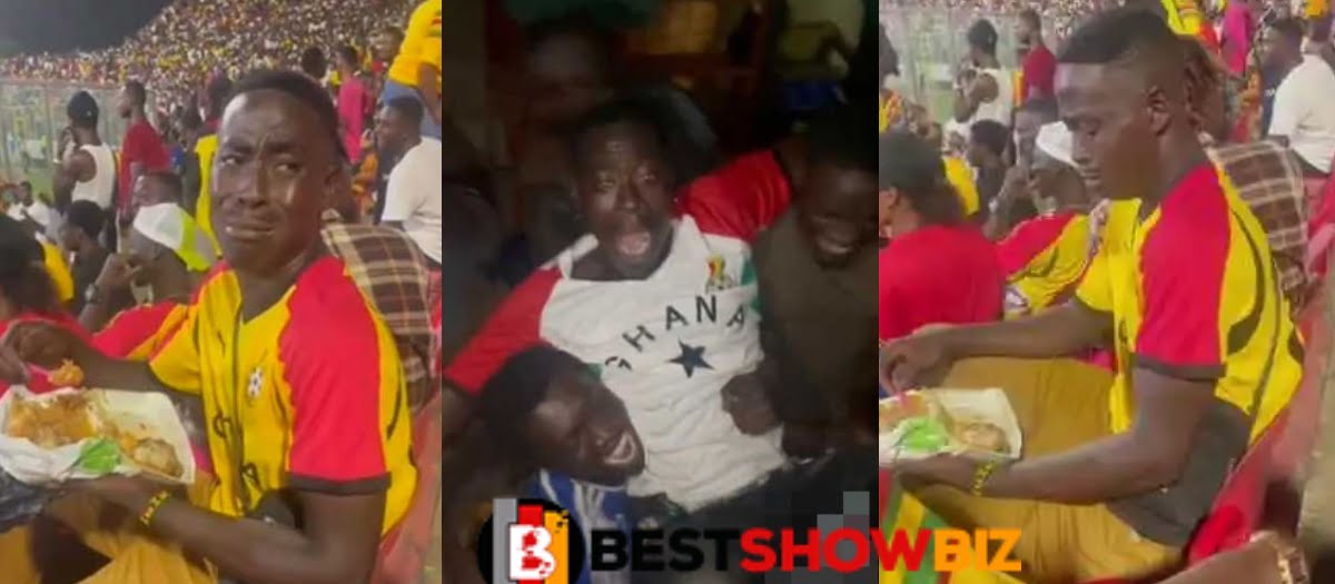 Ghanaian fan who was spotted eating and crying in a viral video gets full sponsorship to support Black Stars in Qatar (Video)