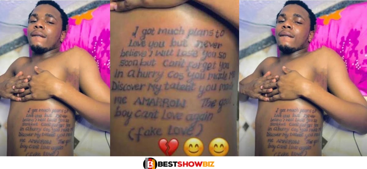 I never believe I will lose you soon - Heartbroken man tattoos plenty posts on his body after his girlfriend broke up with him