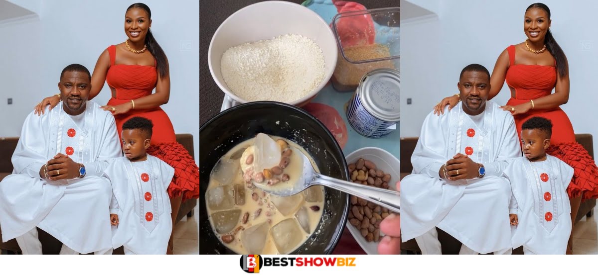 John Dumelo's 3-year-old Son Makes Gari Soakings For His Mother In New Video