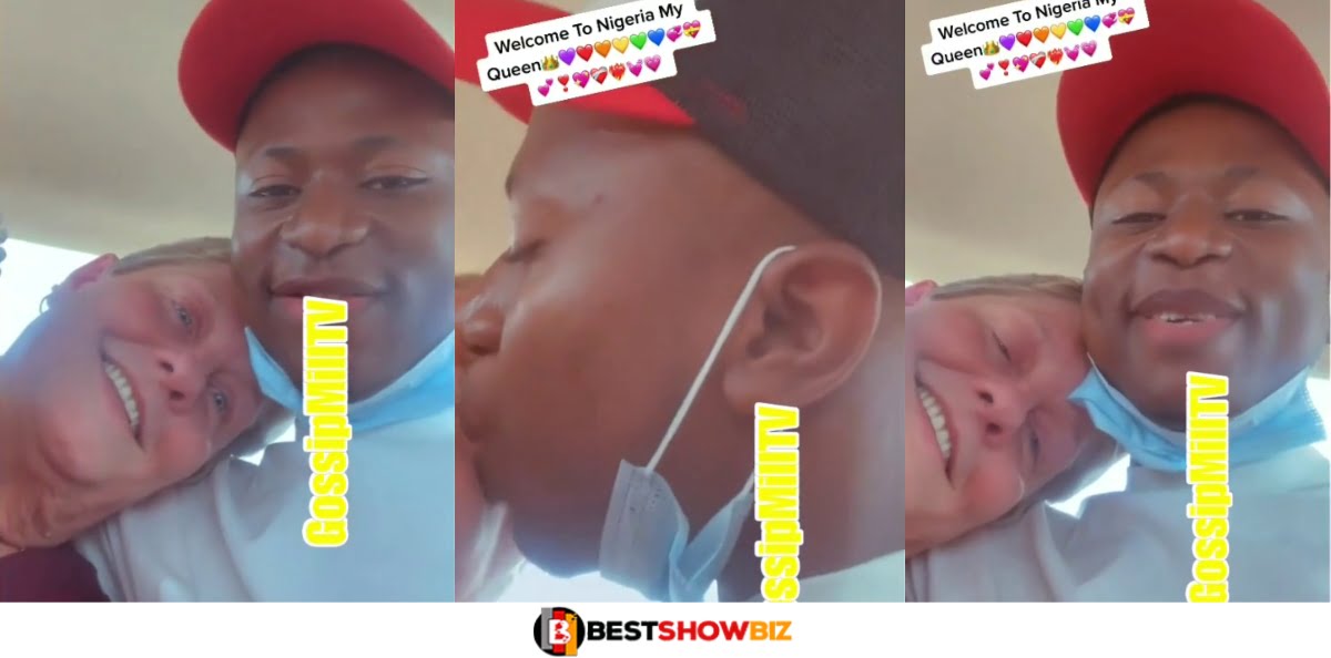 “Na Your Grandmother” – Reactions As Young Man Spotted Chopping Love With His 'Oyibo' lover (Video)
