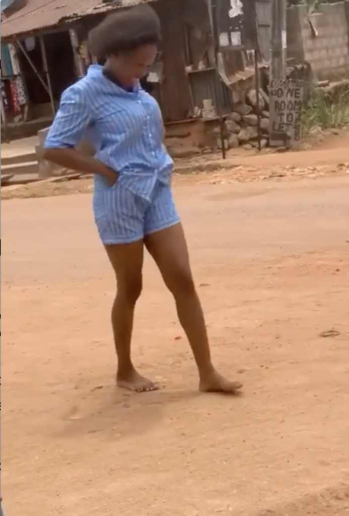Lady comes out of a Benz car barefooted after spending the night with a big boy (video)