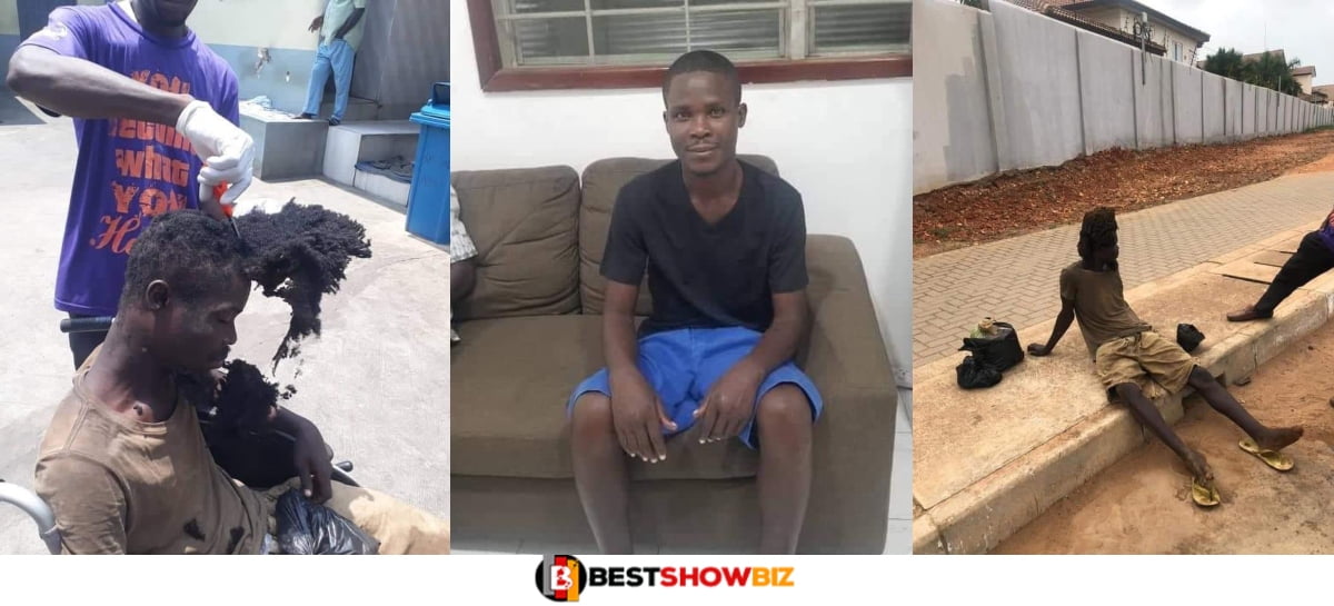 See The Transformation Of A Popular Mentally Challenged Man Roaming In Accra After Being Healed