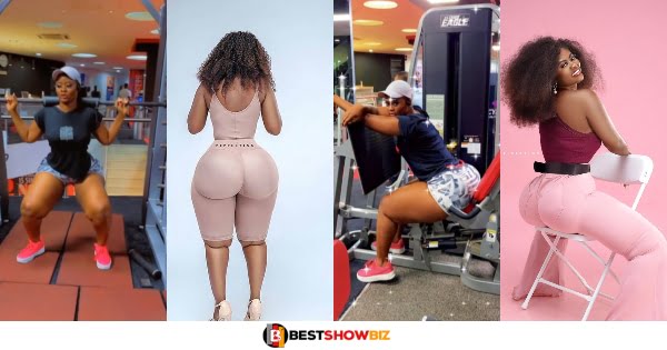 Actress with huge backside, Sheena Gakpe's workout video causes confusion online (watch)