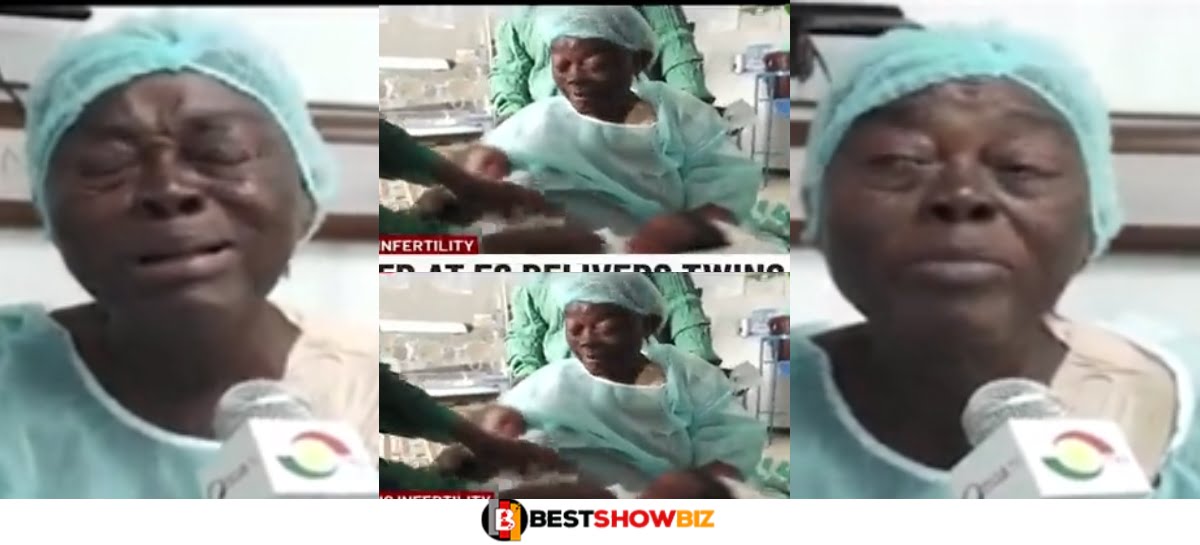 Tears of Joy: 56-year-old Ghanaian woman tears up in video as she gives birth to twins for the first time