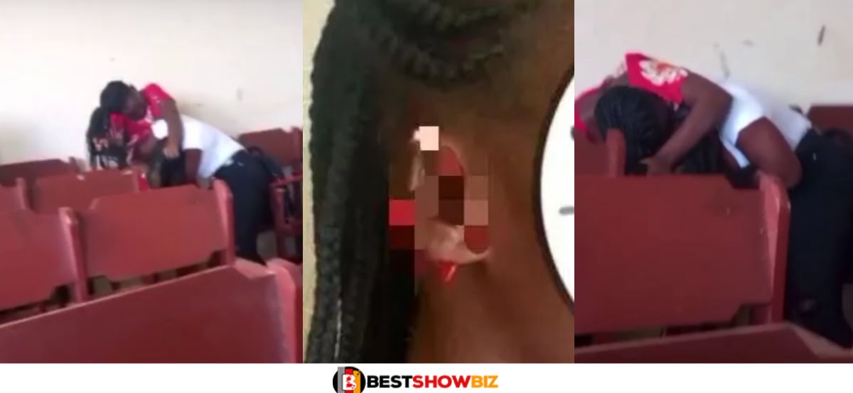 Two university girls fight over a man as one b!te off the other's ear (video)