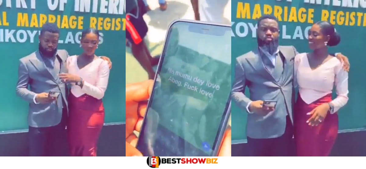 (Video) Find out what a man wrote on his WhatsApp status during his wedding