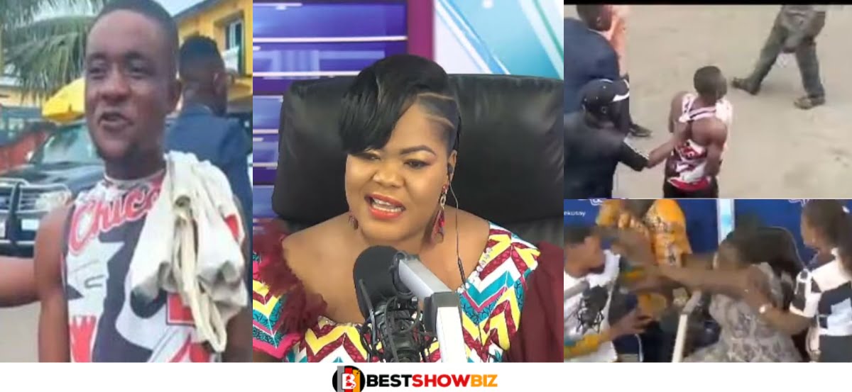 (Video) Man Storms Oyerapa FM To K!ll Auntie Naa, Host Of Oyerepa Afuto