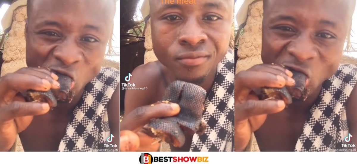 Video Of A Ghanaian Man Chewing Snake Meat Causes Stir