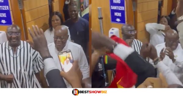 See how President Akuffo Addo and Bawumia celebrated Ghana's world cup qualification. (video)