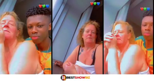 17 years old boy shows off his 87 years old white girlfriend (video)