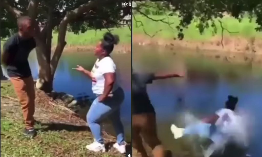 Man Pushes Girlfriend Into River After She Slapped Him In Public For Cheating