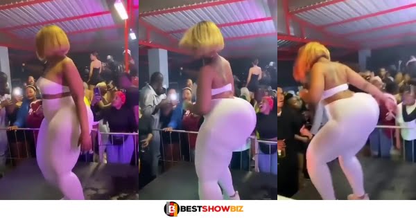 lady with huge bαckside causes stir after she was spotted dancing hard at a party (watch video)