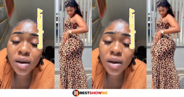 Beautiful lady cries after pink lips cream made her mouth swollen (video)