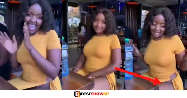 Beautiful lady gives free show as she dances at a restaurant (watch video)