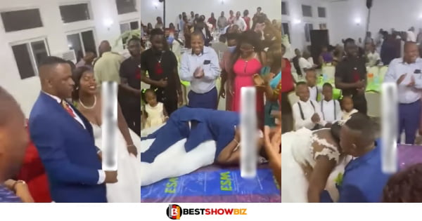 "They couldn't wait to get home" Netizens react to a video of a groom showcasing his bedroom skills to wedding guest (video)