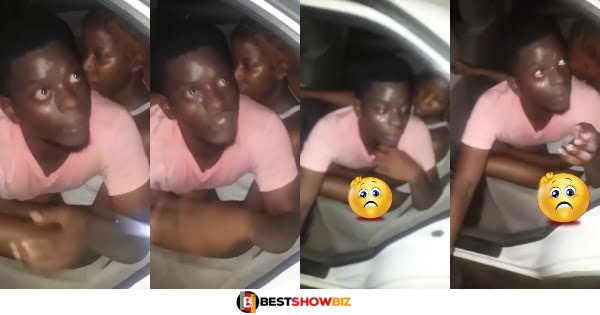 Man caught eating a ṡḺẩ⑂ queen inside a car (watch video)